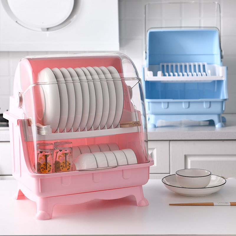 Kitchen Tableware Storage Box Bowl Drain with Cover Mini Bowl Cabinet Tableware Household Multi-Functional Dish Rack