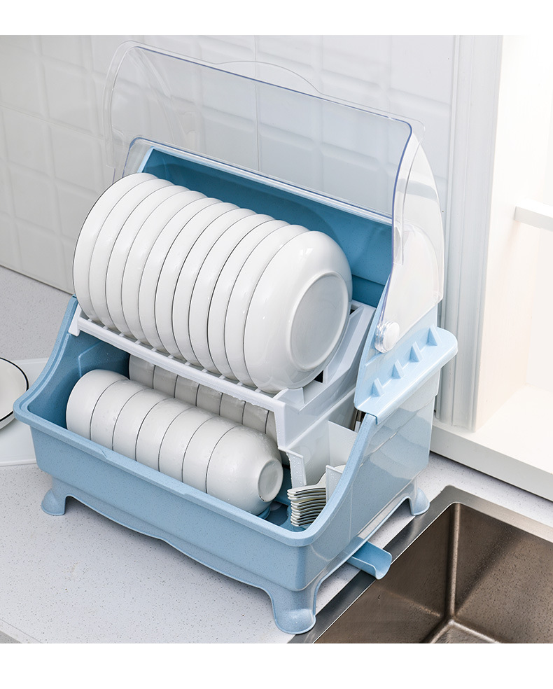 Kitchen Tableware Storage Box Bowl Drain with Cover Mini Bowl Cabinet Tableware Household Multi-Functional Dish Rack
