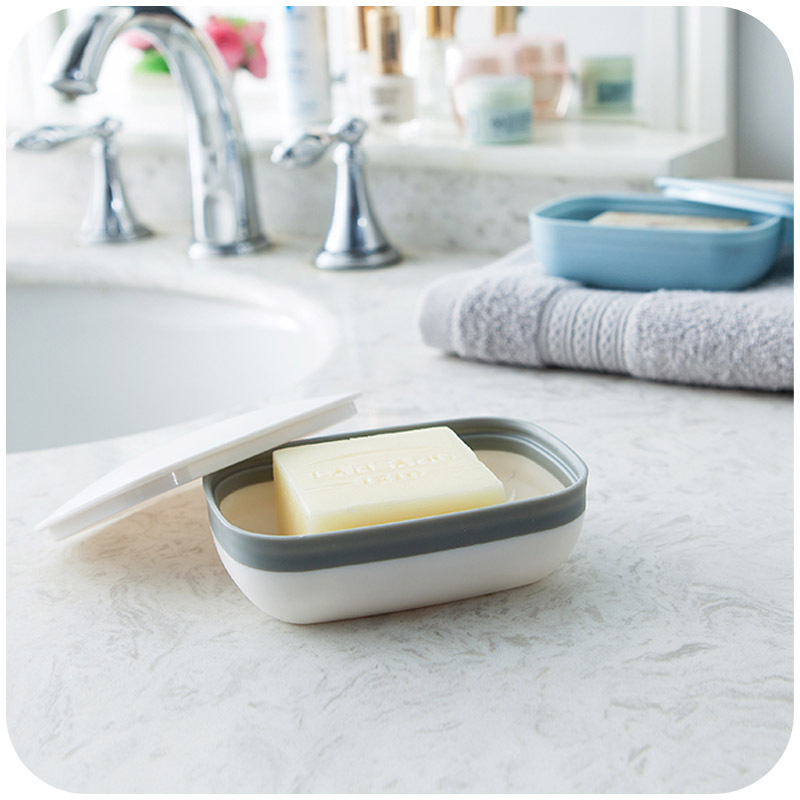 Travel out Portable with Cover Soap Dish Waterproof Soap Holder Creative Simple Sealed Face Washing Soap Box with Lid