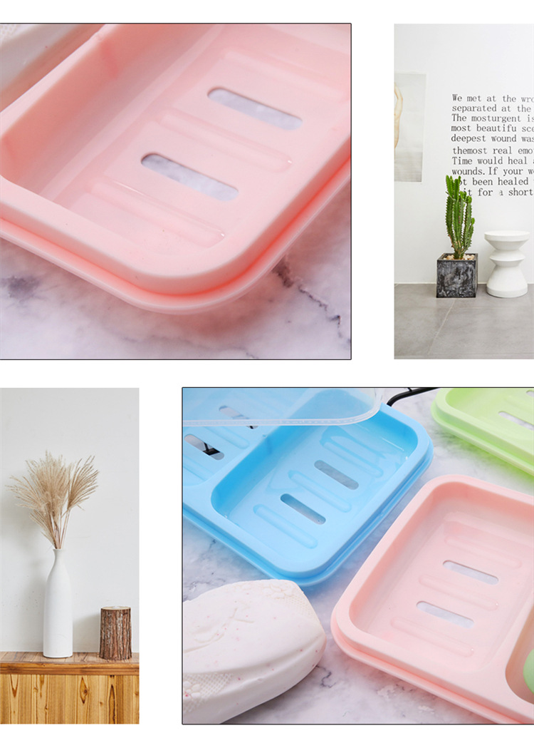 Double-Bit Double-Body Soap Box Double-Grid Plastic Soap Box Soap Box Drain with Cover Pp Soap Holder Soap Dish Soap Box Double-Bit Double-Body Soap Box Double-Grid Plastic Soap Box Soap Box Drain with Cover Pp Soap Holder Soap Dish Soap Box