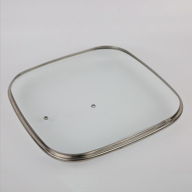 Square Pot Cover 30cm 30cm Tempered Glass Cover Household Electric Pot Electric Chafing Dish Frying Pan Steak Pot Lid