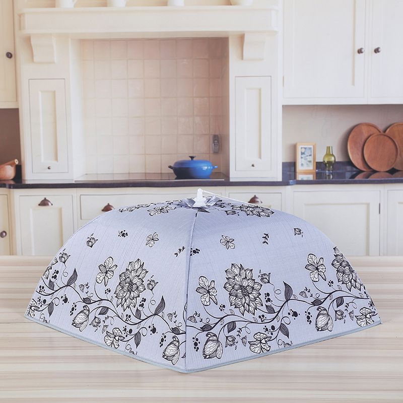 Natural Living Foldable Thermal Insulation Food Cover Vegetable Cover Square Table Cover Aluminum Film Food Cover Dustproof Dish Cover Vegetable Cover