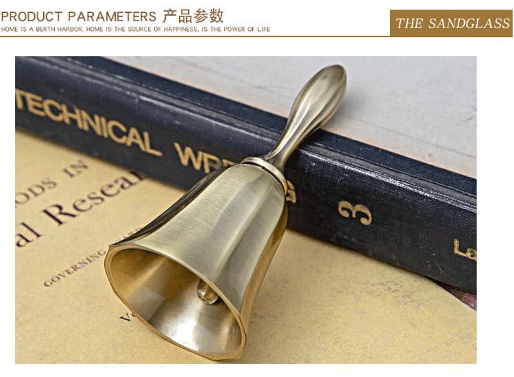 Golden Bar Bell Restaurant Bar Bell Food Bell Table Bell Simple Small Hand Shake Dining Bell Call Dining Bell Wholesale