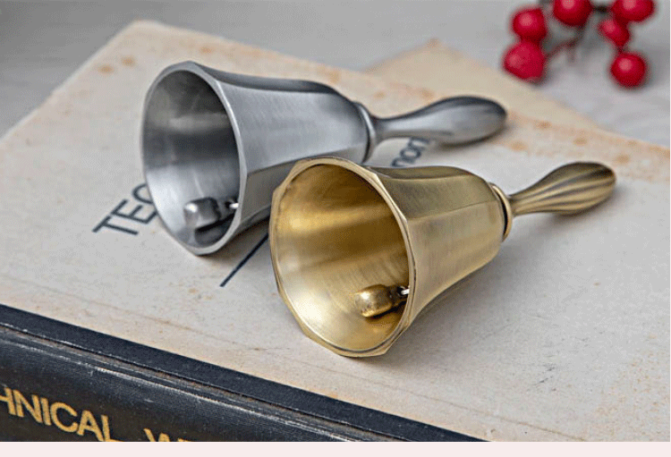 Golden Bar Bell Restaurant Bar Bell Food Bell Table Bell Simple Small Hand Shake Dining Bell Call Dining Bell Wholesale