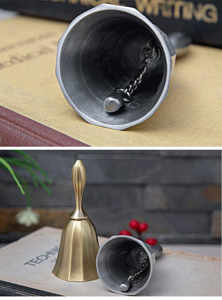 Golden Bar Bell Restaurant Bar Bell Food Bell Table Bell Simple Small Hand Shake Dining Bell Call Dining Bell Wholesale