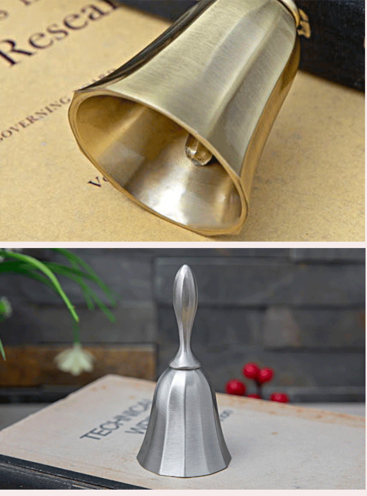 Golden Bar Bell Restaurant Bar Bell Food Bell Table Bell Simple Small Hand Shake Dining Bell Call Dining Bell Wholesale
