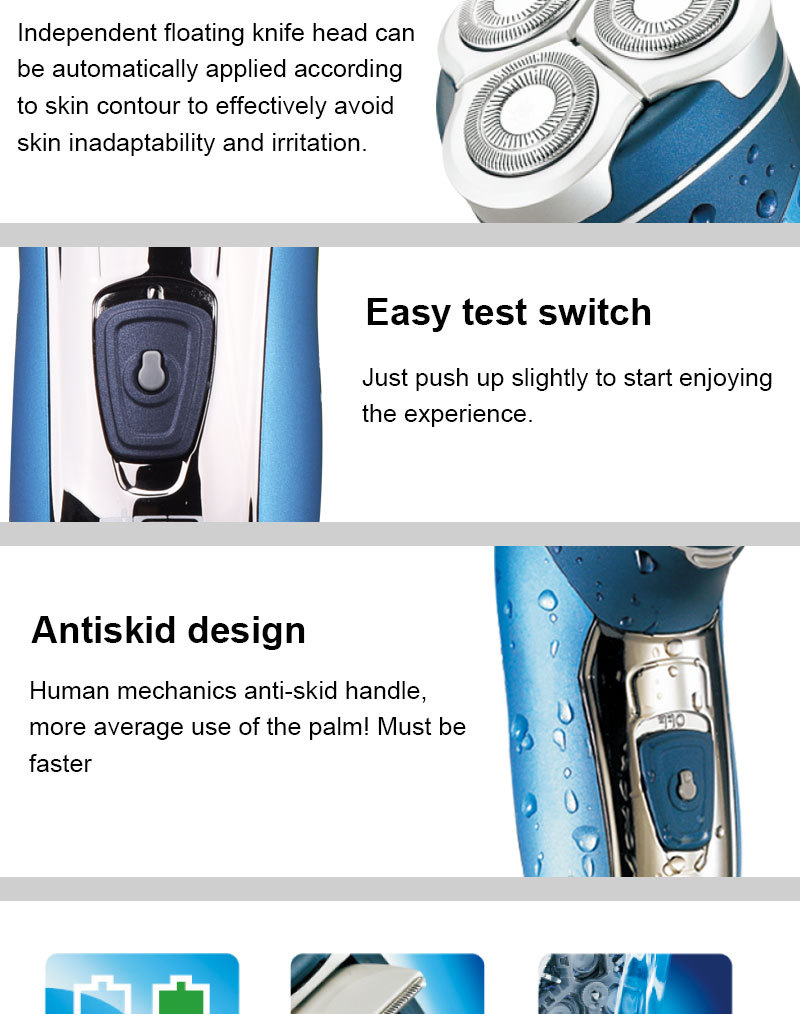 DSP DSP 3-Head Rotary Shaver Full Body Waterproof DSP DSP 3-Head Rotary Shaver Full Body Waterproof