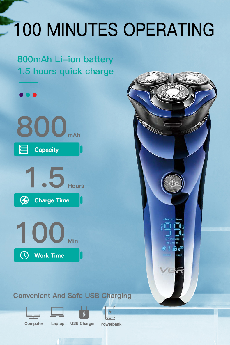 VGR V-305 washable shaver waterproof IPX7 for men electric beard razor VGR V-305 washable shaver waterproof IPX7 for men electric beard razor