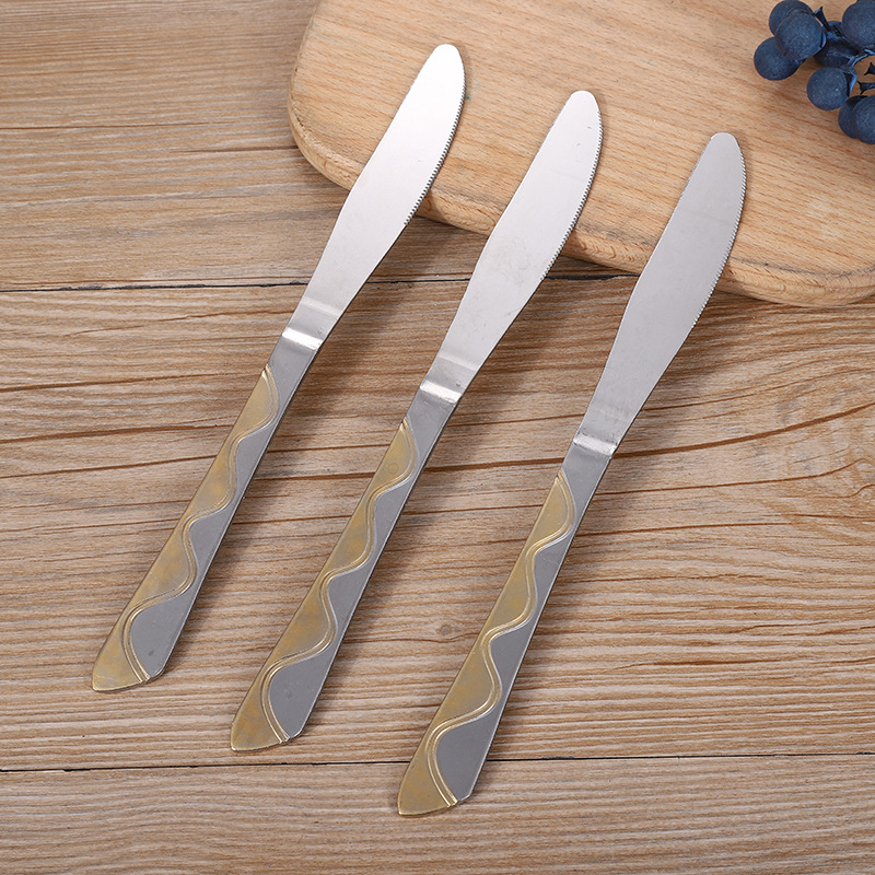 Factory Direct Sales Stainless Steel Spoon Tableware Portable Stainless Steel Spoon Sub-Fork Steak Knife Set