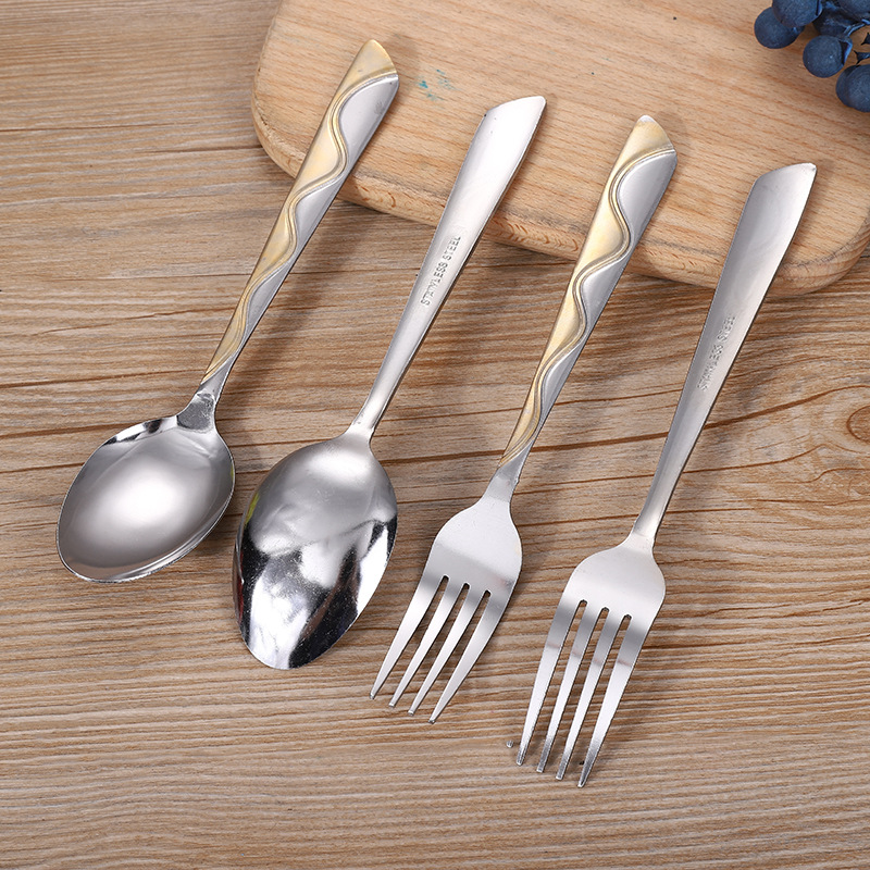 Factory Direct Sales Stainless Steel Spoon Tableware Portable Stainless Steel Spoon Sub-Fork Steak Knife Set Factory Direct Sales Stainless Steel Spoon Tableware Portable Stainless Steel Spoon Sub-Fork Steak Knife Set