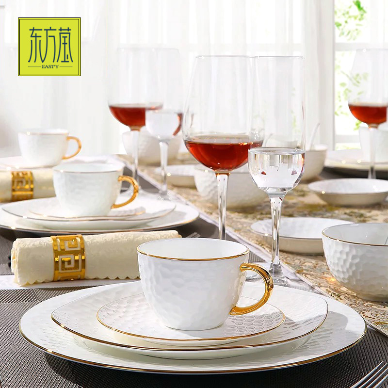 Oriental Ying Bone China Western Tableware Table Bone China Dinner Plate Bone China Steak Plate Model Room Tableware Ceramic Dinner Plate