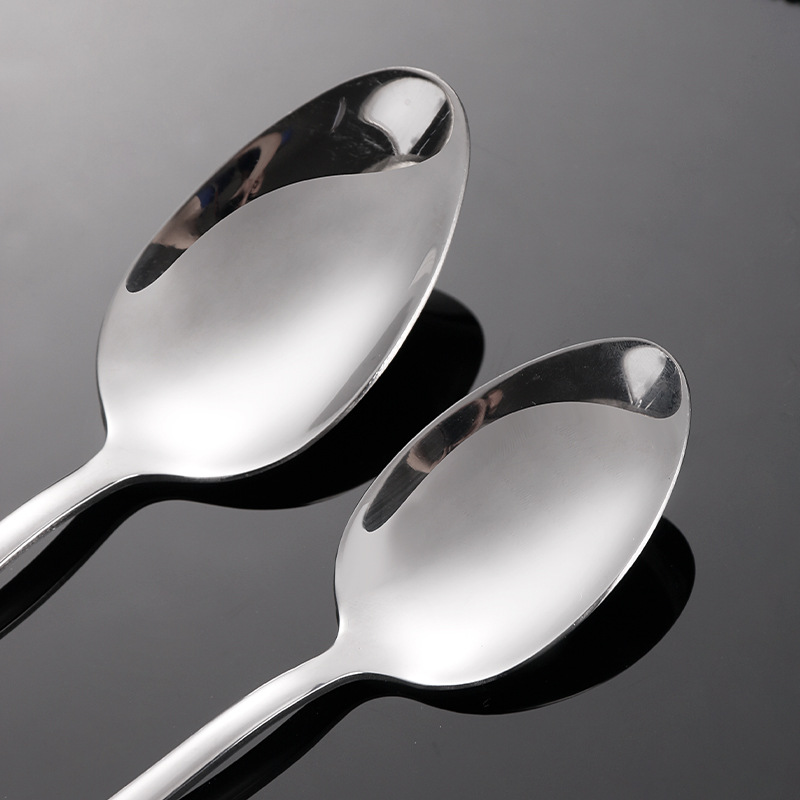 Round Handle 1010 Series Tableware Stainless Steel Tip Spoon Small Spoon Coffee Spoon Ice Tip Spoon Eating Spoon Spoon