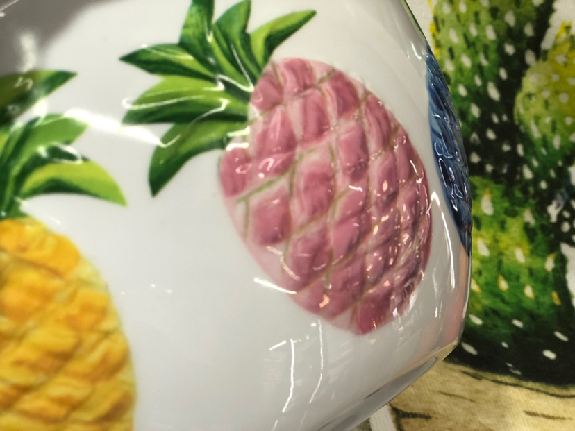 New Melamine Household Desserts Fruit Salad Bowl Fruit Bowl Salad Bowl Concave-Convex Printed Pineapple Graphic New Melamine Household Desserts Fruit Salad Bowl Fruit Bowl Salad Bowl Concave-Convex Printed Pineapple Graphic