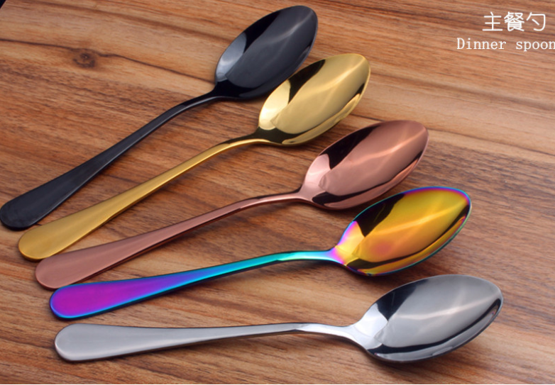 High-end tableware set creative black gold Western steak knives, forks and spoons