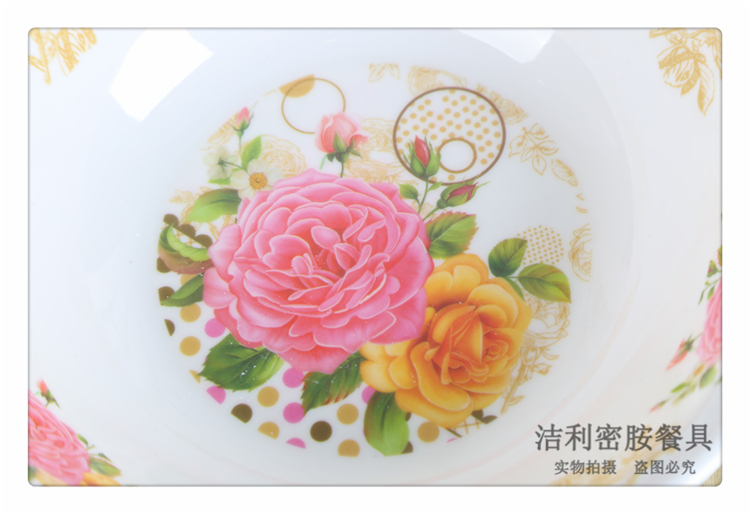 Jie Li Melamine Tableware Honor Produced Multi-Specification Color Printing Pattern Melamine Tableware Imitation Porcelain Large Noodle Bowl