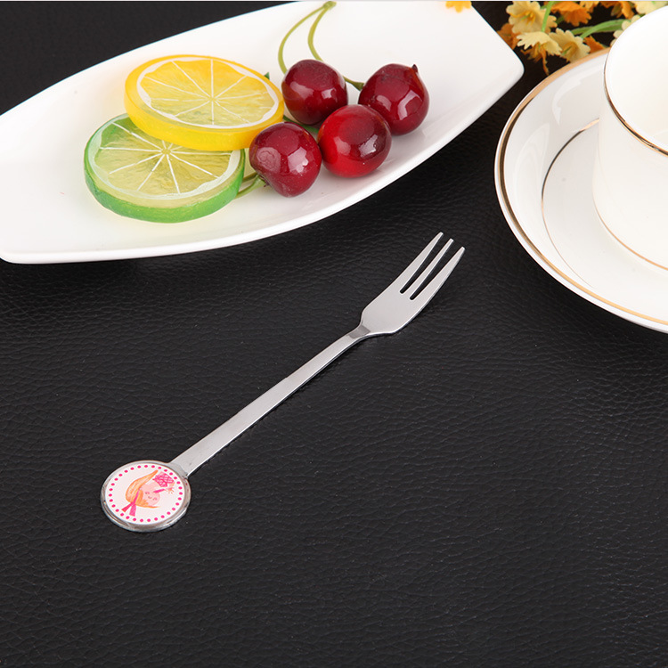 Epoxy Children &#039;S Fork High Quality Stainless Steel Fruit Fork Stainless Steel Gift Fork Set Cake Fork