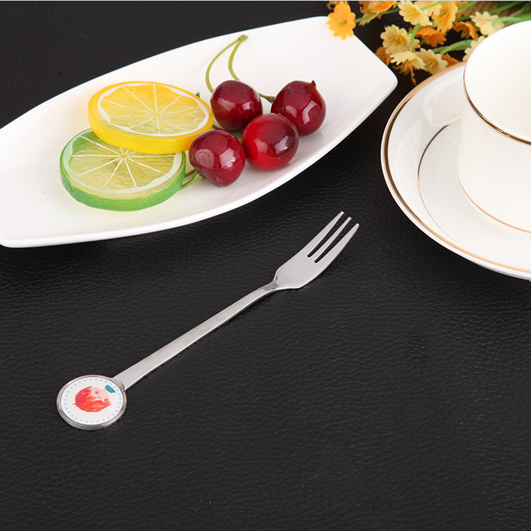 Epoxy Children &#039;S Fork High Quality Stainless Steel Fruit Fork Stainless Steel Gift Fork Set Cake Fork