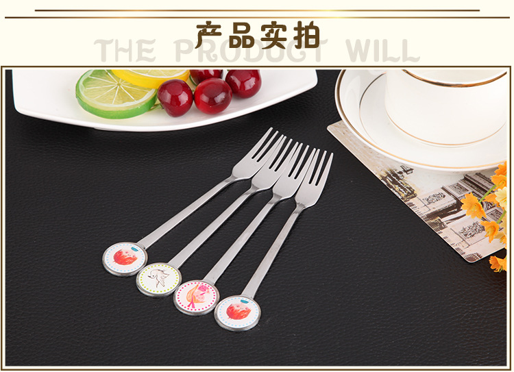 Epoxy Children 'S Fork High Quality Stainless Steel Fruit Fork Stainless Steel Gift Fork Set Cake Fork Epoxy Children 'S Fork High Quality Stainless Steel Fruit Fork Stainless Steel Gift Fork Set Cake Fork