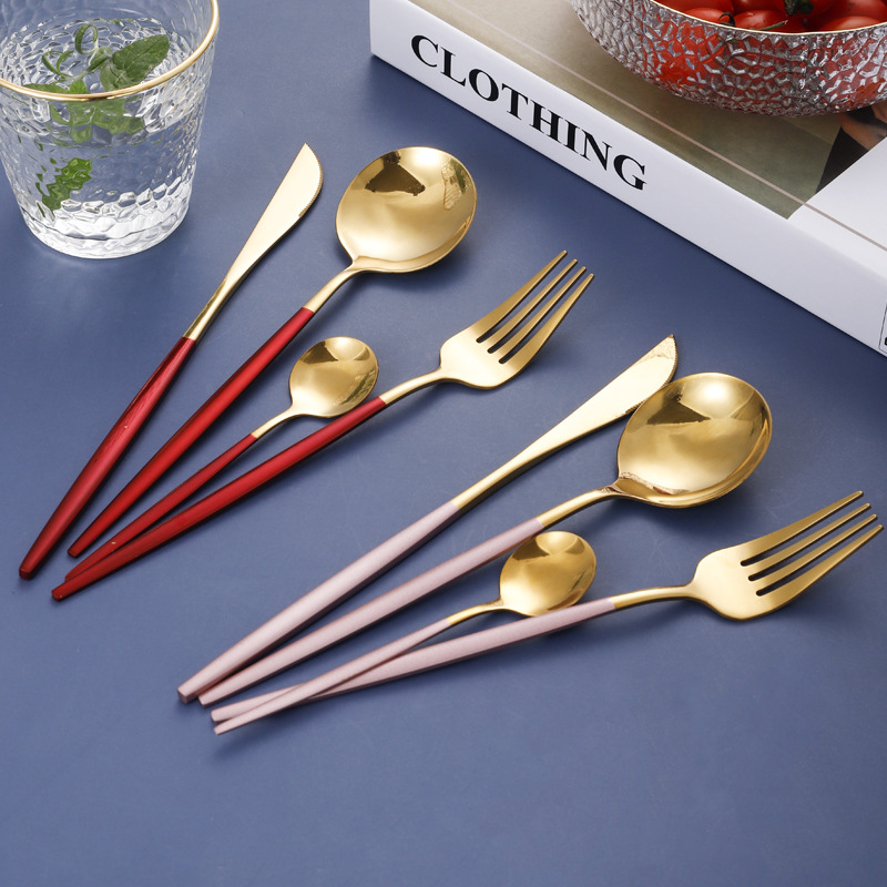 Portuguese Tableware Stainless Steel Knife, Fork and Spoon Creative Hotel Western Restaurant Hotel Western Food Knife, Fork and Spoon Custom Logo