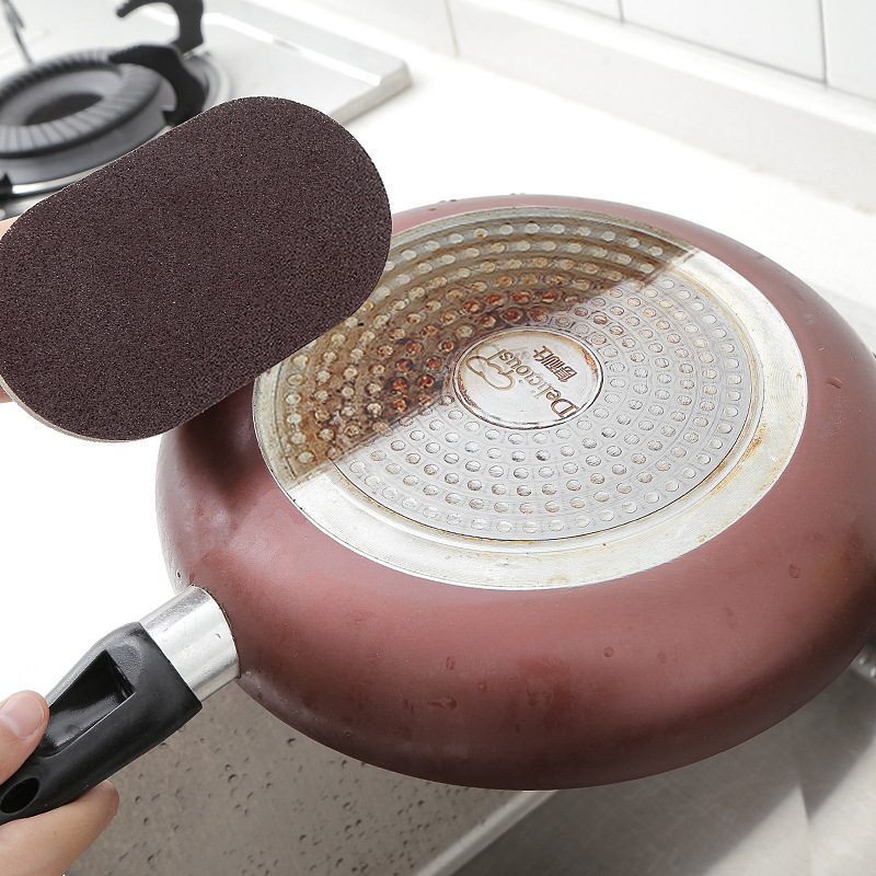 2, 493 Nanometer Emery sponge with handle to scrub the kitchen, decontamine, Clean, brush the dishes, wash 