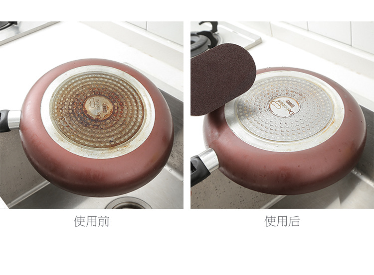 2, 493 Nanometer Emery sponge with handle to scrub the kitchen, decontamine, Clean, brush the dishes, wash 