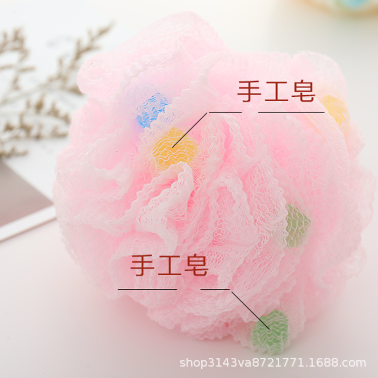 Clean Europe and Asia Summer New Handmade Soap Mesh Sponge Large Foam Wrinkle Design Strong Decontamination Bath Bath Bath Mesh Sponge Ball