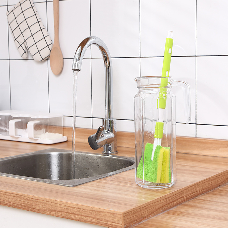 1314 KM telescopic sponge baijiecloth brush long handle cleaning cup brush glass thermos GMBH cup cleaning brush clean cup