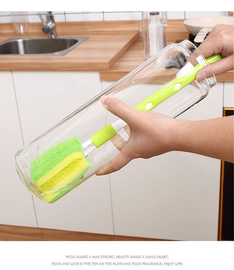 1314 KM telescopic sponge baijiecloth brush long handle cleaning cup brush glass thermos GMBH cup cleaning brush clean cup 1314 KM telescopic sponge baijiecloth brush long handle cleaning cup brush glass thermos GMBH cup cleaning brush clean cup