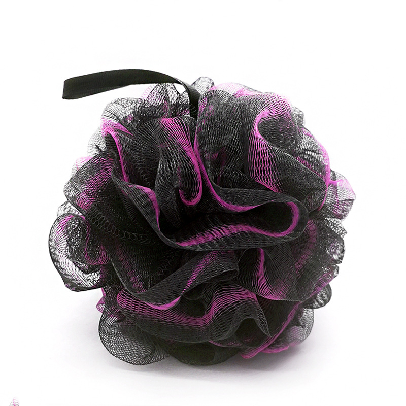 Factory Direct Sales Black Mesh Edge Bamboo Charcoal Adult Bath Sponge Bath Ball Bathroom Supplies Soft and Clean Supply Wholesale