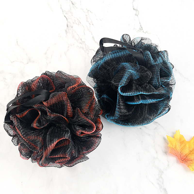 Factory Direct Supply Black Mesh Edge Bamboo Charcoal Adult Bath Sponge Bath Ball Bathroom Supplies Soft and Clean Supply Wholesale