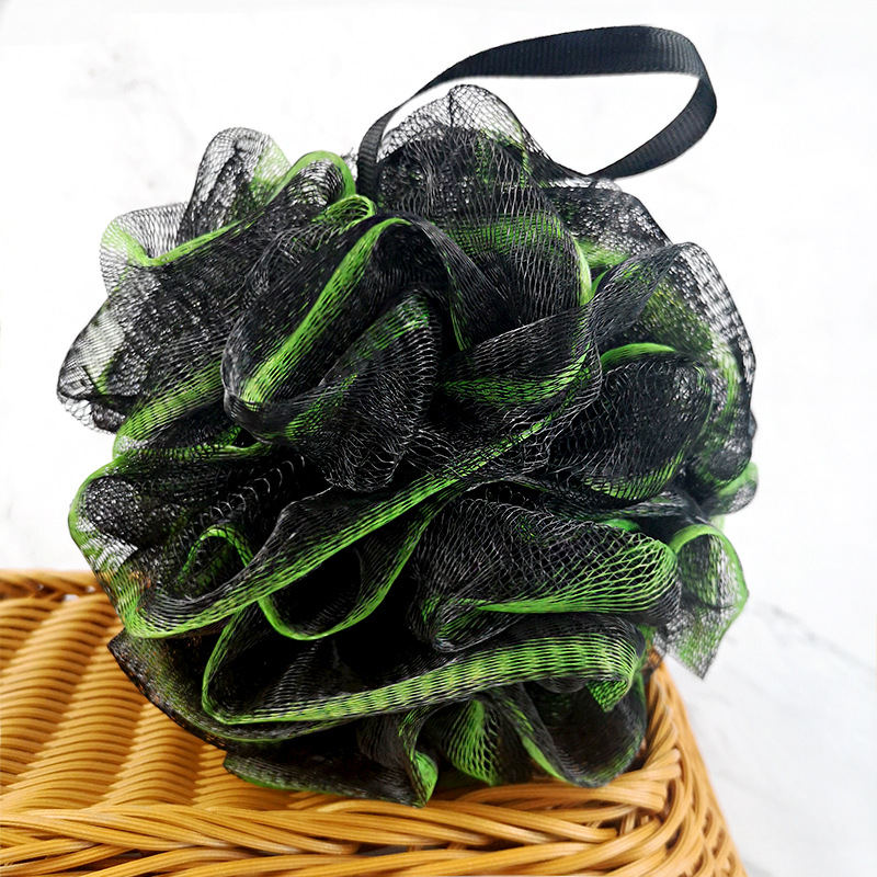 Factory Direct Supply Black Mesh Edge Bamboo Charcoal Adult Bath Sponge Bath Ball Bathroom Supplies Soft and Clean Supply Wholesale