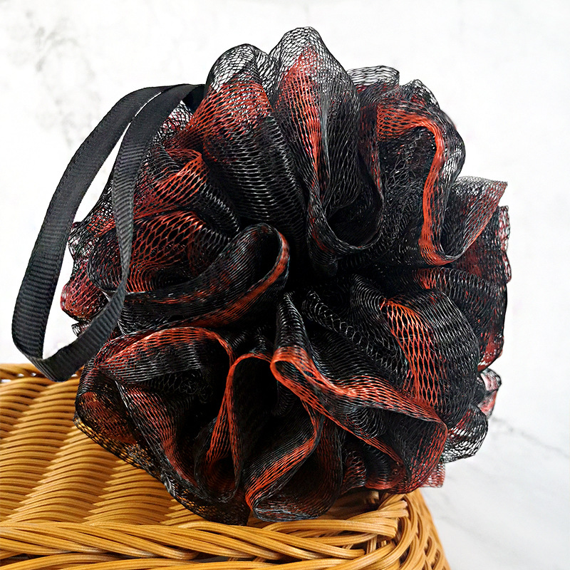 Factory Direct Supply Black Mesh Edge Bamboo Charcoal Adult Bath Sponge Bath Ball Bathroom Supplies Soft and Clean Supply Wholesale