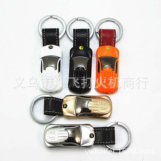 Personalized creative lighter wholesale Shuai Bin 203 leather key hanging buckle car wheel