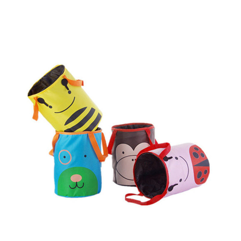 Car Trash Can Cartoon Folding Organizer Storage Box Desktop Storage Box Hanging Car Dustbin