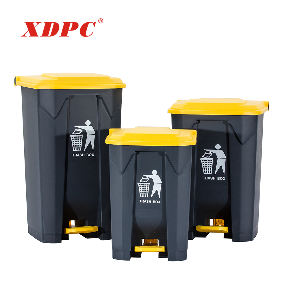 80l foot pedal waste bin trash can plastic dustbin with lid