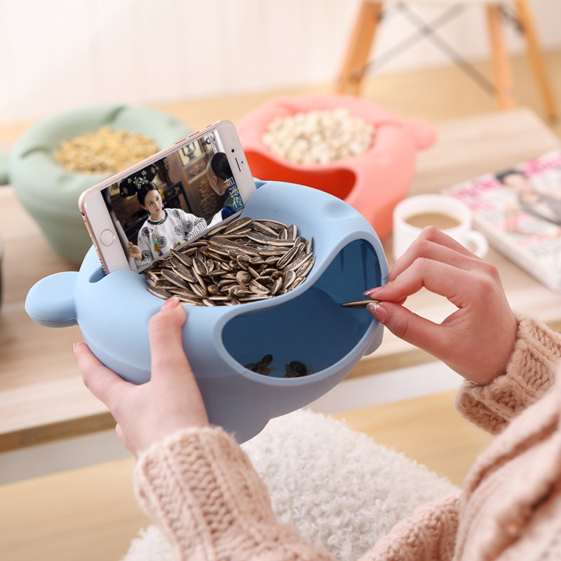 Creative desktop dustbin household bedroom living room office mini lazy man small desk bed lazy man fruit bowl