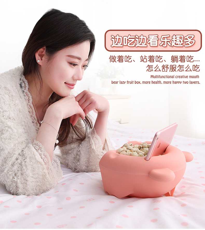 Creative desktop dustbin household bedroom living room office mini lazy man small desk bed lazy man fruit bowl