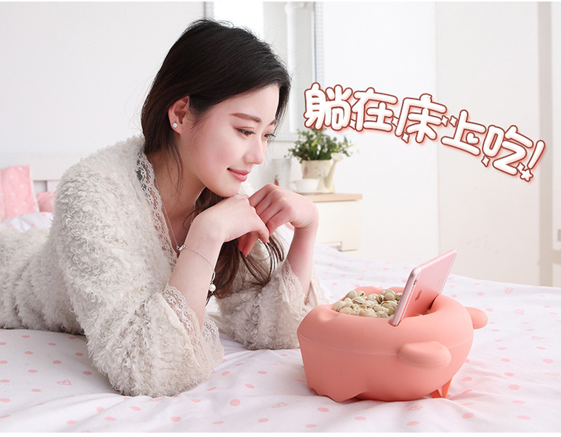 Creative desktop dustbin household bedroom living room office mini lazy man small desk bed lazy man fruit bowl