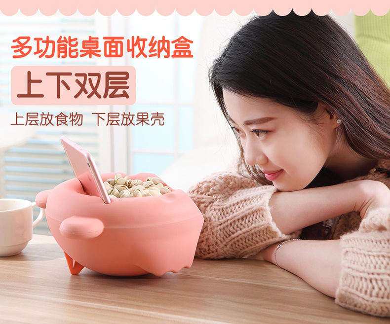 Creative desktop dustbin household bedroom living room office mini lazy man small desk bed lazy man fruit bowl