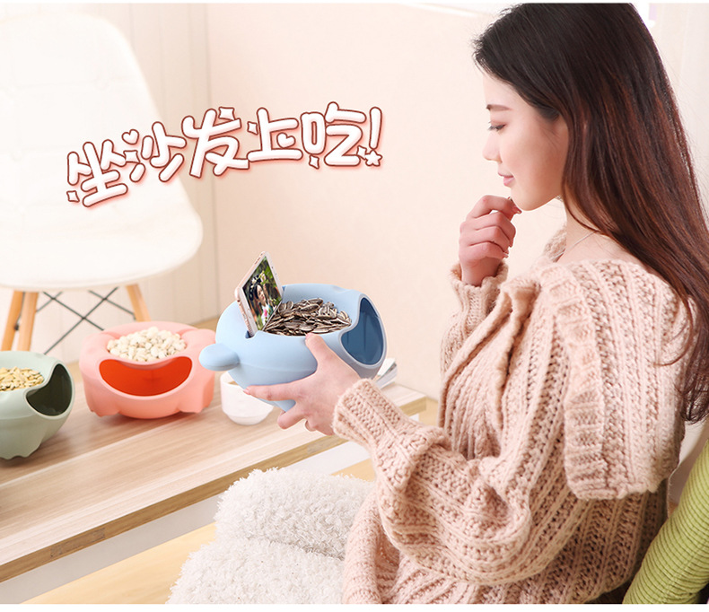 Creative desktop dustbin household bedroom living room office mini lazy man small desk bed lazy man fruit bowl