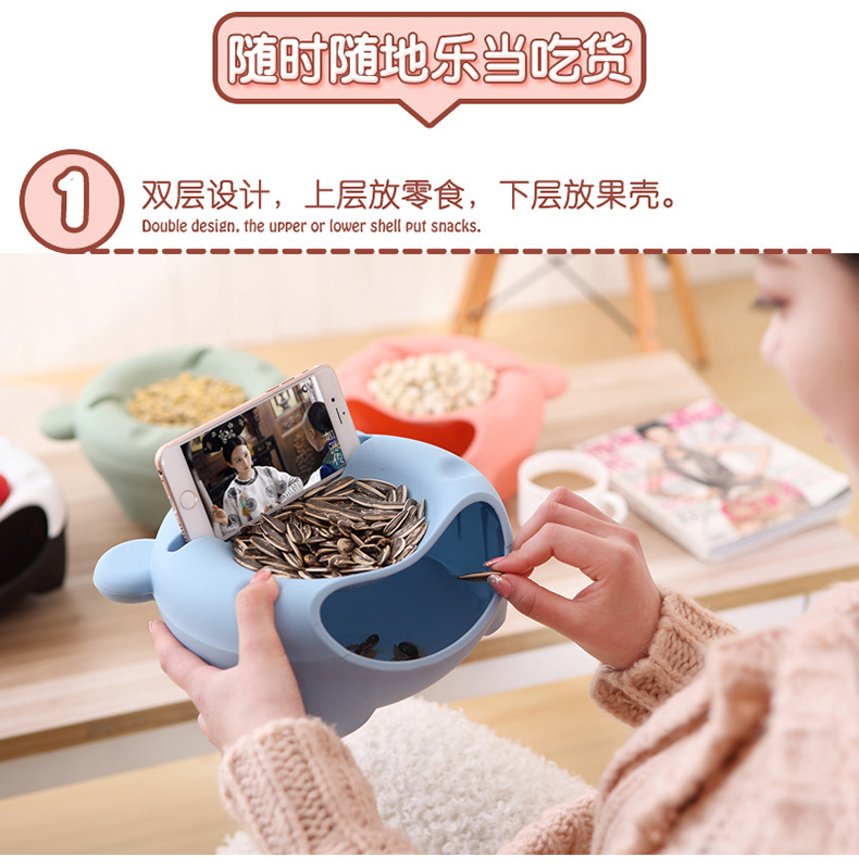 Creative desktop dustbin household bedroom living room office mini lazy man small desk bed lazy man fruit bowl
