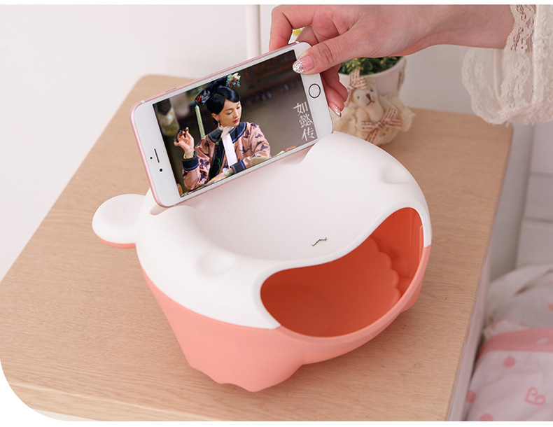 Creative desktop dustbin household bedroom living room office mini lazy man small desk bed lazy man fruit bowl