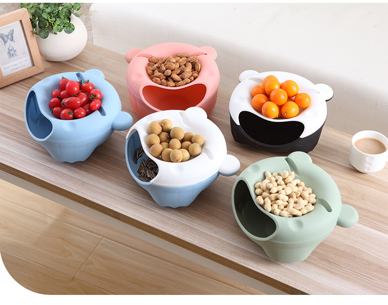 Creative desktop dustbin household bedroom living room office mini lazy man small desk bed lazy man fruit bowl