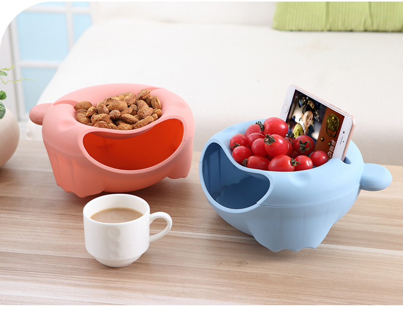 Creative desktop dustbin household bedroom living room office mini lazy man small desk bed lazy man fruit bowl