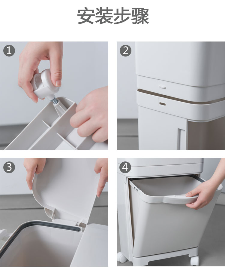 Large Capacity Hand Push Trash Can Household Double Layer Classification Dustbin Kitchen Dry Wet Separation Trash Can Large Capacity Hand Push Trash Can Household Double Layer Classification Dustbin Kitchen Dry Wet Separation Trash Can