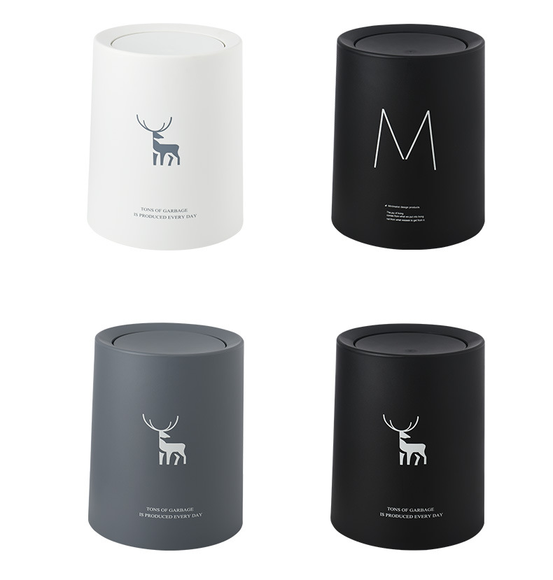 Nordic Wind shake lid Circular Dustbin Household Living Room Kitchen Simple creative Bathroom Office Nordic Wind shake lid Circular Dustbin Household Living Room Kitchen Simple creative Bathroom Office
