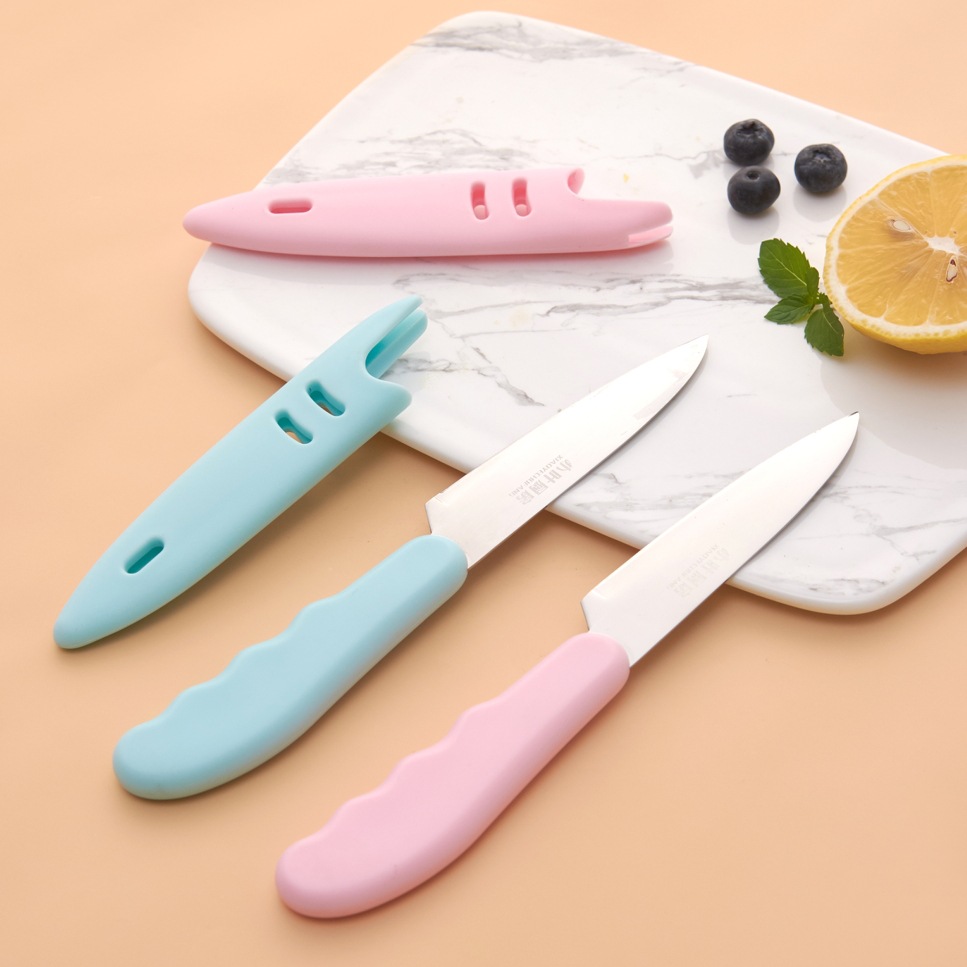 SST Fruit Knife with Protective Cover Melon/Fruit Peeler Knife Kitchen Peeler Portable Portable Household