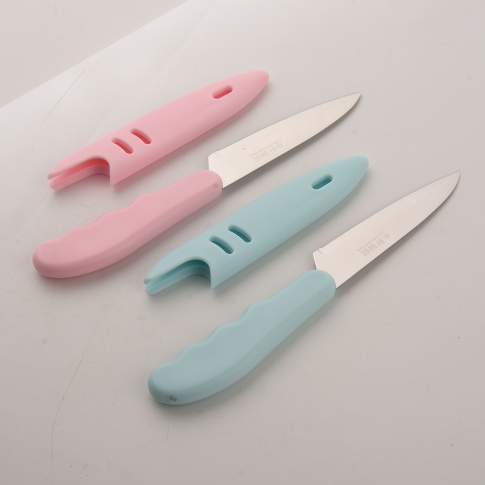 SST Fruit Knife with Protective Cover Melon/Fruit Peeler Knife Kitchen Peeler Portable Portable Household