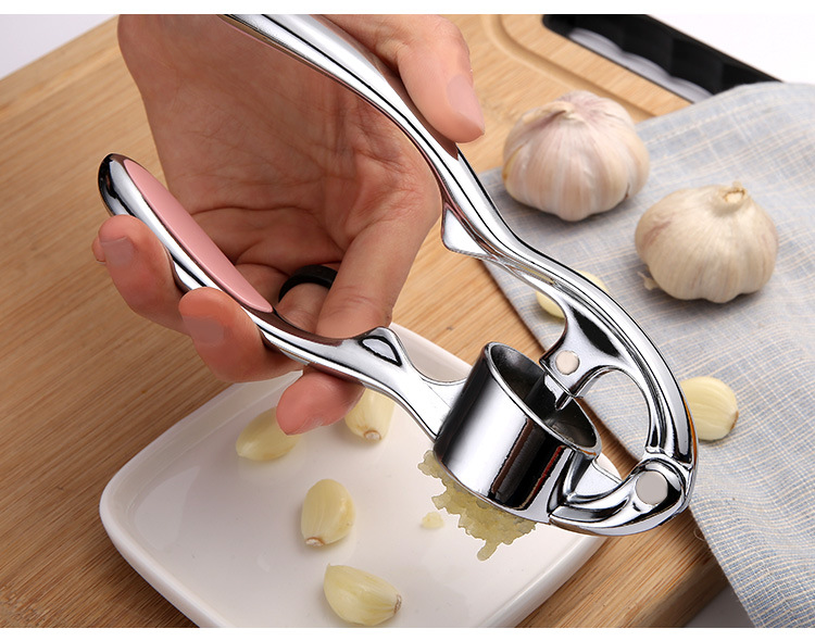Zinc alloy garlic press multifunctional manual rammer garlic puree peeler garlic clip kitchen gadgets
