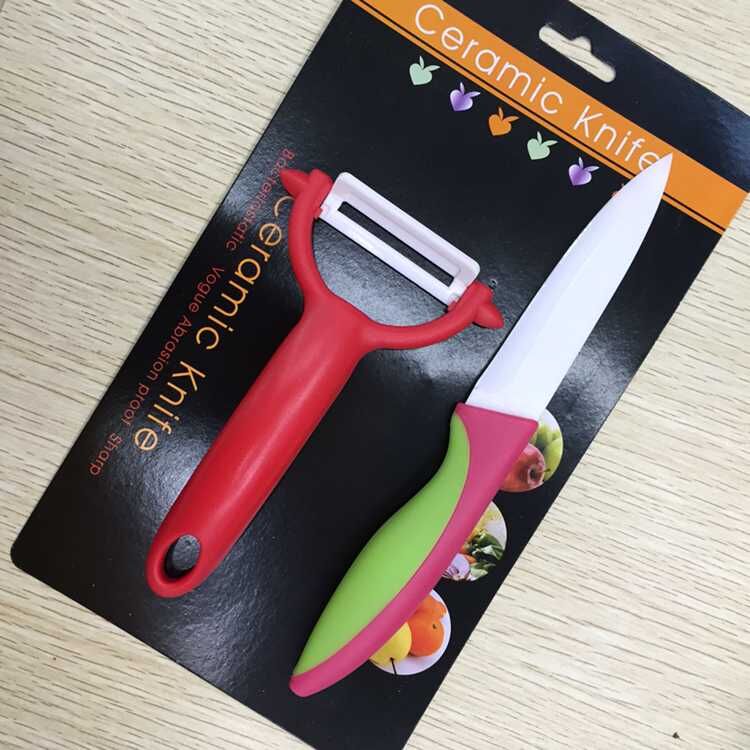 Creative gifts mini kitchen ceramic tool set ceramic knife and ceramic peeler fruit peeling device